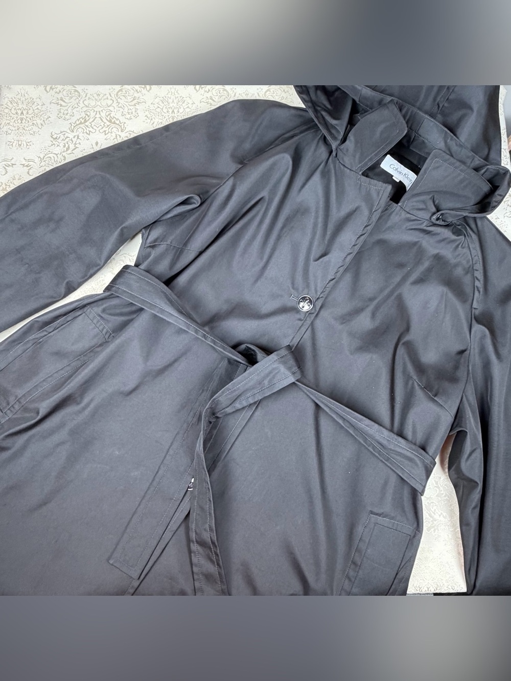 Calvin Klein Black Jacket with Removable Hood 3XL Rain Resistant, Warm